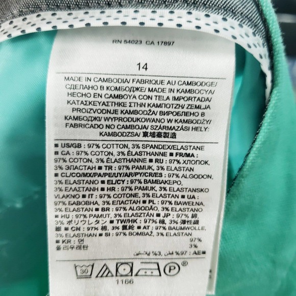 Banana republic turquoise hampton chino Shorts womens 14 pockets 4" inseam - Picture 4 of 10